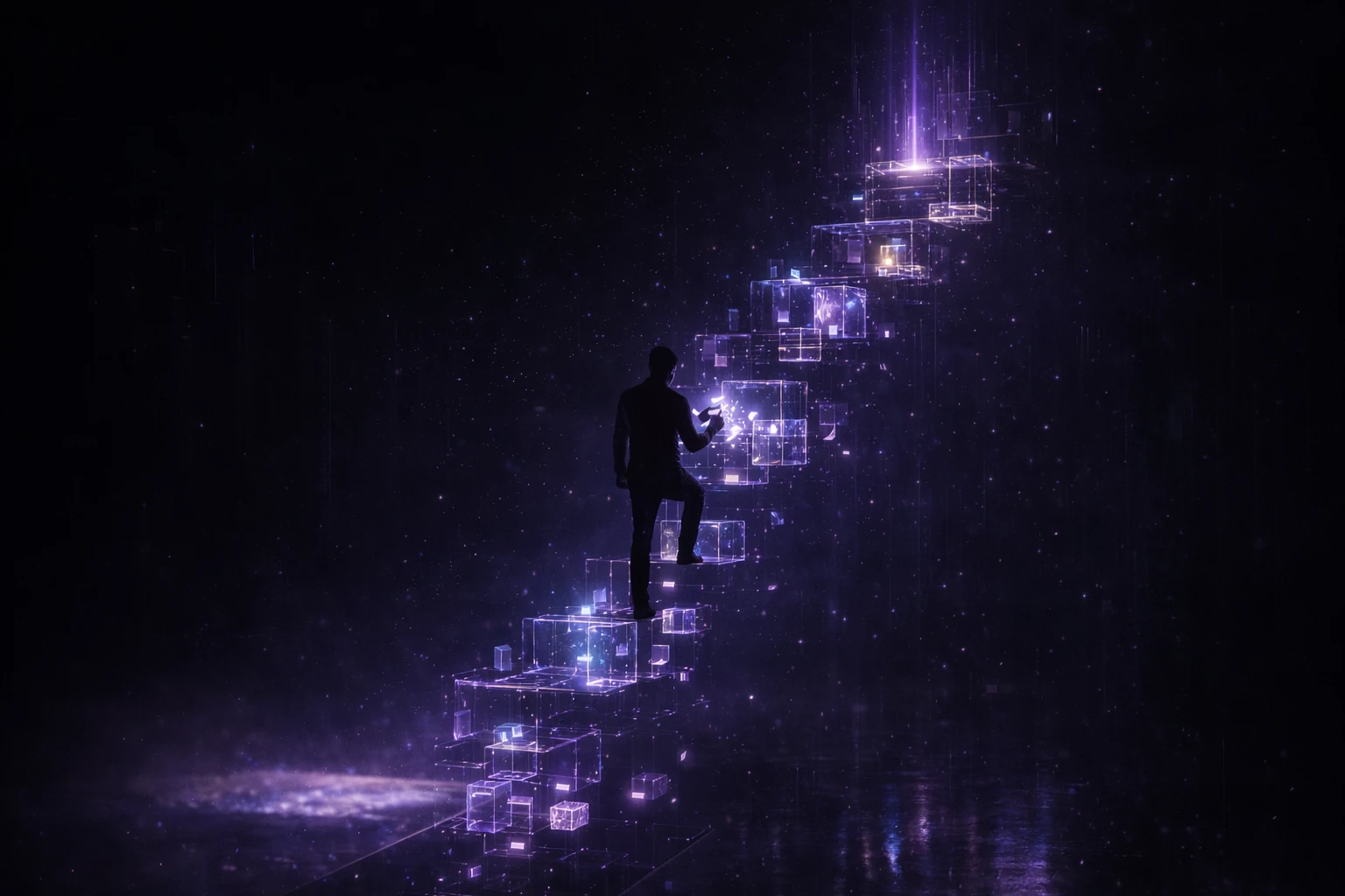 Infographic comparing UBI as a survival floor versus verified capability as a career ladder — the gap between surviving AI displacement and remaining economically relevant